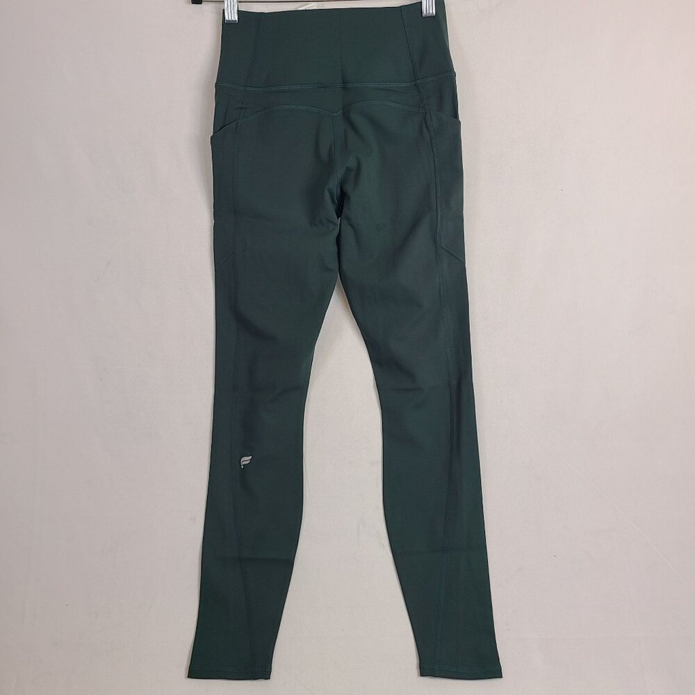 NWT Fabletics Oasis High Waisted Legging PureLux Deep Green Side Pockets Sz M - Picture 7 of 9